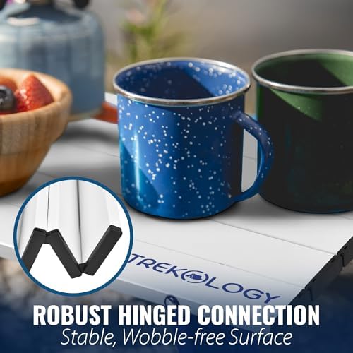 TREKOLOGY Portable Beach Table, Mini Folding Beach Table for Sand, Compact Foldable Design, Quick Setup, Weather-Resistant, Lightweight, Ideal for Beach, Hiking, Picnics, and Camping