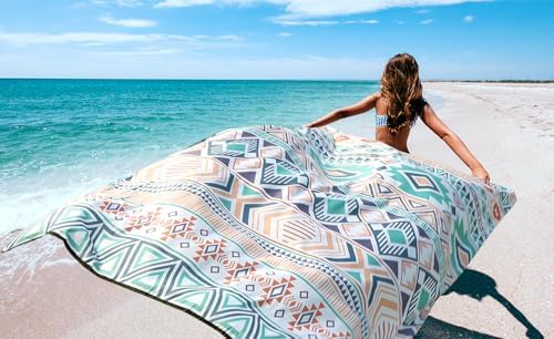 Beach Blanket Waterproof Sandproof Extra Large Beach Mat 79" X 83"/120"x108"for 1-8 Adults Quick Drying Durable Outdoor Picnic Mat for Beach Travel Camping Hiking
