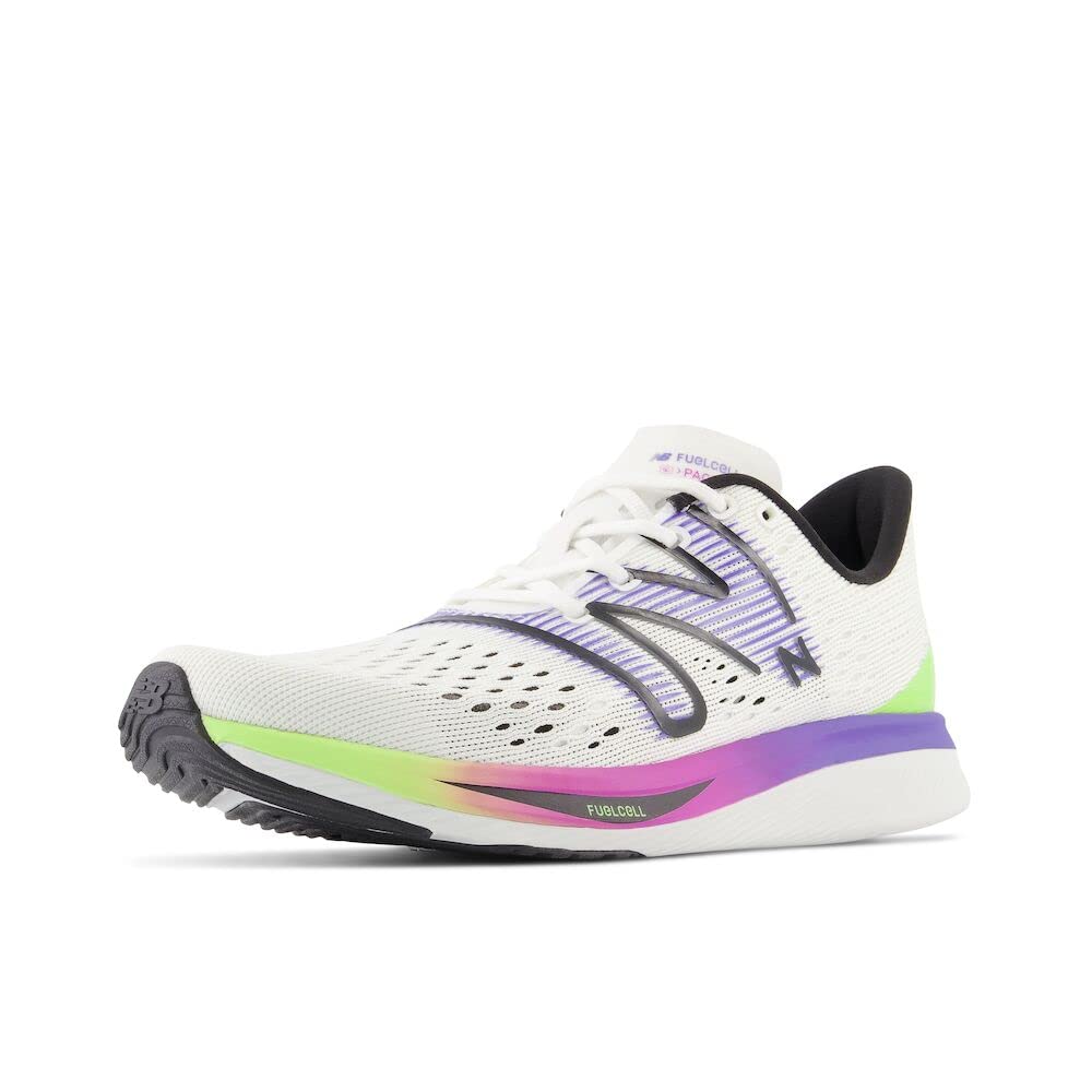 New Balance Women's FuelCell SuperComp Pacer V1 Running Shoe, White/Electric Indigo/Thirty Watt, 8.5 Wide