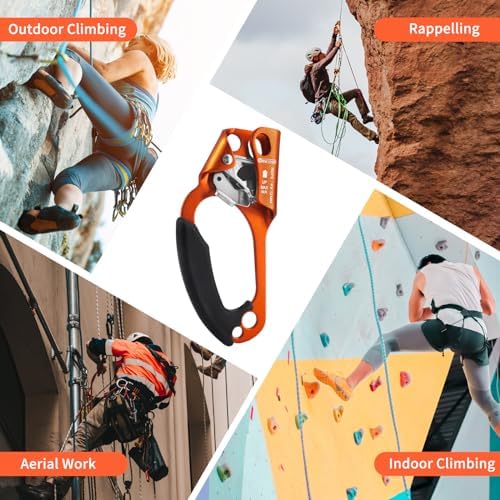 NewDoar UIAA & CE Certified Hand Ascender Rock Climbing Tree Arborist Rappelling Gear Equipment Rope Clamp for 8~13MM Rope
