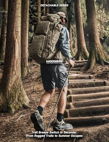 Moosehill Men's-Hiking-Pants Convertible Quick-Dry Water-Resistant Lightweight Zip-Off Outdoor with 5 Deep Pockets