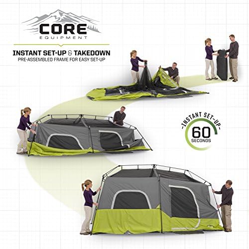 Core 9 Person Instant Cabin Tent - 14' x 9', Green (40008)