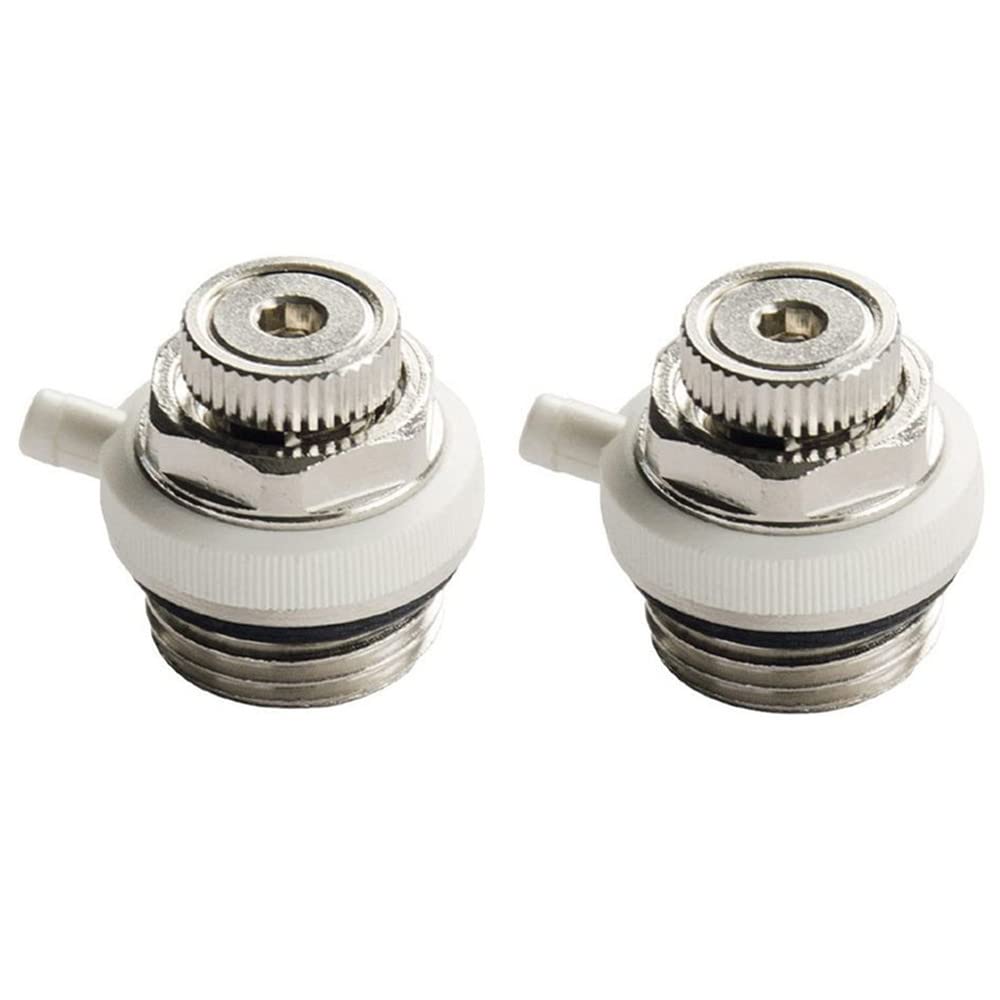 URPIZY 1/2 for BSP Automatic Air Vent Auto Cut-Off Self Bleeding Radiator Valve,Automatic Bleed Valve for Radiators, Automatic Bleed Valve for Heating (2PCS)