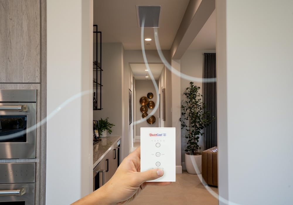 QuietCool Whole House Fan Wireless Switch - No Hard Wiring Required - Three Speed Capable - 1/2/4/8/12 Hour Countdown Timer - up to 100ft Range - Batteries Included (IT-RFGLSSWITCH-01)