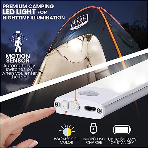 Camping Shower Tent With LED Sensor Light 6.23 ft - Large Easy Pop Up Privacy Tent for Beach Changing - Outdoor Portable Enclosure for Camping