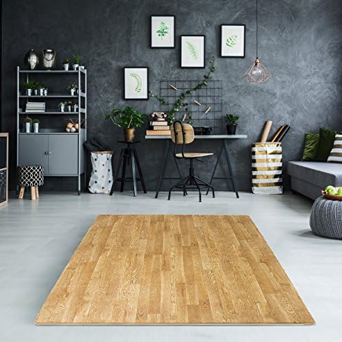 Sorbus 48Sq. Ft. Wood Grain Floor Tiles Foam Mat EVA Interlocking Mats Tile 3/8-Inch Thick Flooring Wood Puzzle Exercise Mats w/Borders - Home Playroom Basement, Apartment, Trade Show, Baby, Dance