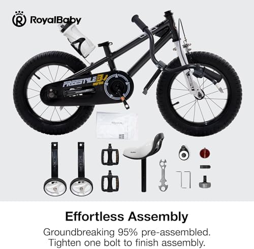 RoyalBaby Kids Bike EZ Freestyle Training Free Balance to Pedal Easy Learning Bicycle, 12-18 Inch for Toddlers to Big Kids