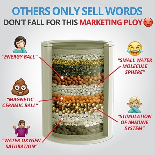 NO BS Shower Filter Replacement Cartridge – 99% Removal of Hard Water, Chlorine, Heavy Metals, Fluoride, Micro-Life & More – Universal Fit – High Output (2-Pack)