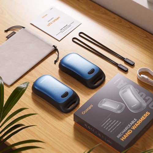 OCOOPA Magnetic Hand Warmers Rechargeable 2Pack, IP45 Water Resistant, UL Certified, Ergonomic Electric Hand Warmer, Up to 9hrs, Pocket Size, Raynauds, Golf, Outdoor, Tech Gifts for Men, UT4 Urban