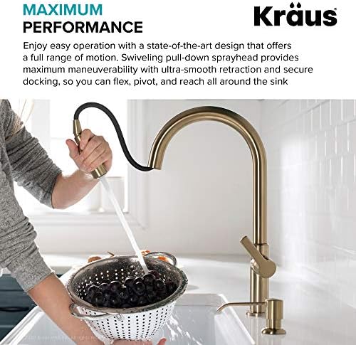 KRAUS Oletto Single Handle Pull Down Kitchen Faucet in Spot Free Stainless Steel, KPF-2820SFS