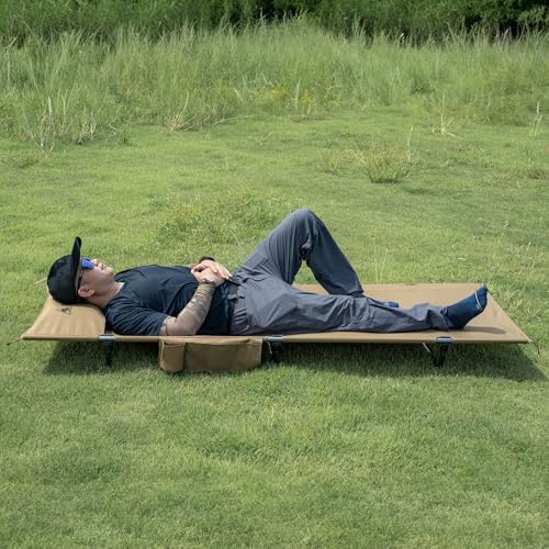 OneTigris SUPRAGRIS Camping Cot, Support Up to 400lbs, Lightweight Comfortable Folding Bed for Camping, Hiking, Backpacking, Travel, Car Trips, Office Nap