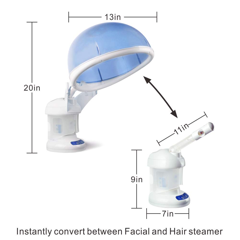 Hair Steamer Kingsteam 2 in 1 Ozone Facial Steamer, Design for Personal Care Use at Home or Salon Bar