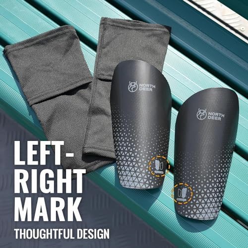 Northdeer Soccer Shin Guards for Kids Adults. Sleeves with Optimized Insert Pocket - Protective Soccer for Boys Girls Men
