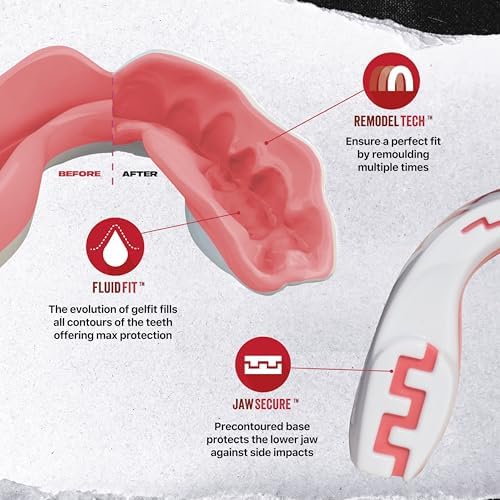 SafeJawz Sports Mouthguard, Dual Layer Premium Mouth Guard with Case for Basketball, Lacrosse, Football, Martial Arts, Hockey, Wrestling, Ice Hockey and All Contact Sports