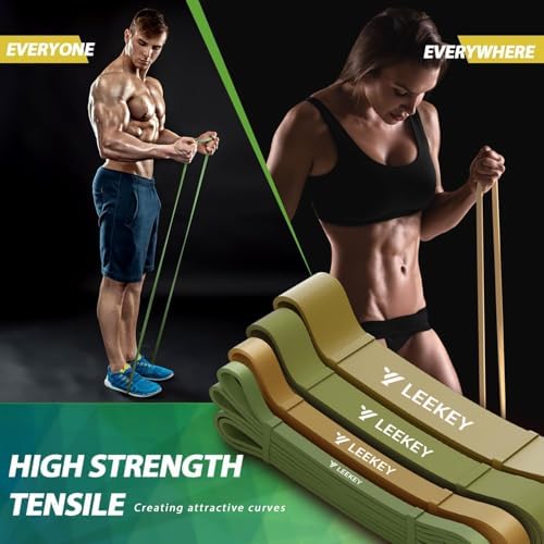 LEEKEY Resistance Bands Set for Pull-Up Assistance & Full-Body Training, Multi-Level Exercise Bands with Bag for Home Workouts, Physical Therapy, Strength Training (Men/Women)