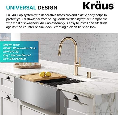 KRAUS Dishwasher Air Gap in Spot Free Antique Champagne Bronze, KAG-1SFACB