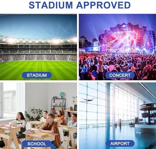 Clear Backpack Stadium Approved 12×12×6 Clear Mini Backpack Small Transparent Backpack for Concert, Beach, Work, Travel & Sporting(Black)