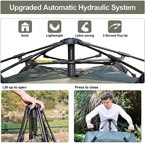 Instant Pop Up Tents for Camping, 2-3 Person Camping Tent 60s Automatic Easy Setup Tent, Double-Thick Waterproof Instant Tents for Hiking Backpacking