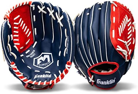 Franklin Sports Baseball + Softball Gloves - Field Master Adult + Youth Baseball + Softball Gloves - Right Hand + Left Hand Gloves - Infield + Outfield Mitts - Multiple Sizes + Colors