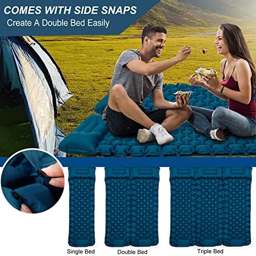 covacure Sleeping Pad for Camping - Ultralight Self-Inflating Camping Pad Mat with Built-in Foot Pump, Durable & Waterproof Camping Air Mattress for Hiking