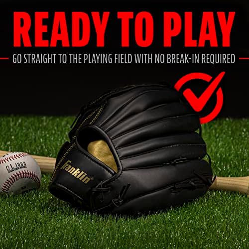 Franklin Sports Baseball + Softball Gloves - Field Master Adult + Youth Baseball + Softball Gloves - Right Hand + Left Hand Gloves - Infield + Outfield Mitts - Multiple Sizes + Colors