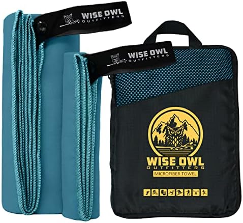 Wise Owl Outfitters Camping Towel - Camping Accessories, Quick Dry Microfiber Towel for Travel, Hiking, Yoga, Workout, and Backpacking