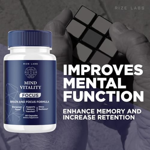 Mind Vitality Focus Brain Supplement, Official Mind Vitality to Boost Focus and Concentration & Avoid Mid-Afternoon Fatigue, Mind Vitality Advanced Formula (120 Capsules) (Pack of 2)