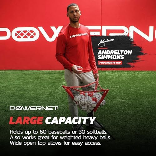 PowerNet Baseball Softball Practice Net 7x7 with Baseball Accessories for Practice Pitching, Batting & Fielding, Ball Caddy, Weighted Baseballs, Tee