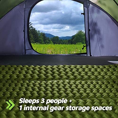 4 Person Easy Pop Up Tent,9.5’X6.6’X52'',Waterproof, Automatic Setup,2 Doors-Instant Family Tents for Camping, Hiking & Traveling