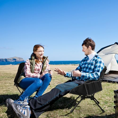 TOBTOS Ultralight Camping Chair, Portable Folding Backpacking Chair, Compact Camping Chair with Carry Bag for Outdoor Camp Hiking Backpack Beach Travel (Black)