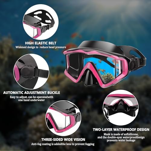 Diving mask Anti-Fog Swimming Snorkel mask Suitable for Adults Scuba Dive Swim Snorkeling Goggles Masks