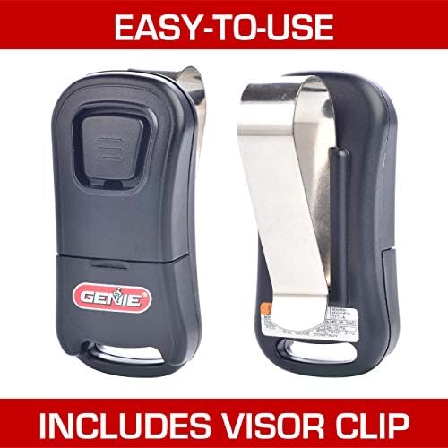 Genie Single Button Garage Door Opener Remotes (2 Pack) - Safe & Secure Access - Each Remote Compatibile Only With Genie Intellicode Garage Door Openers - Model G1T , Black - G1T 2-Pack