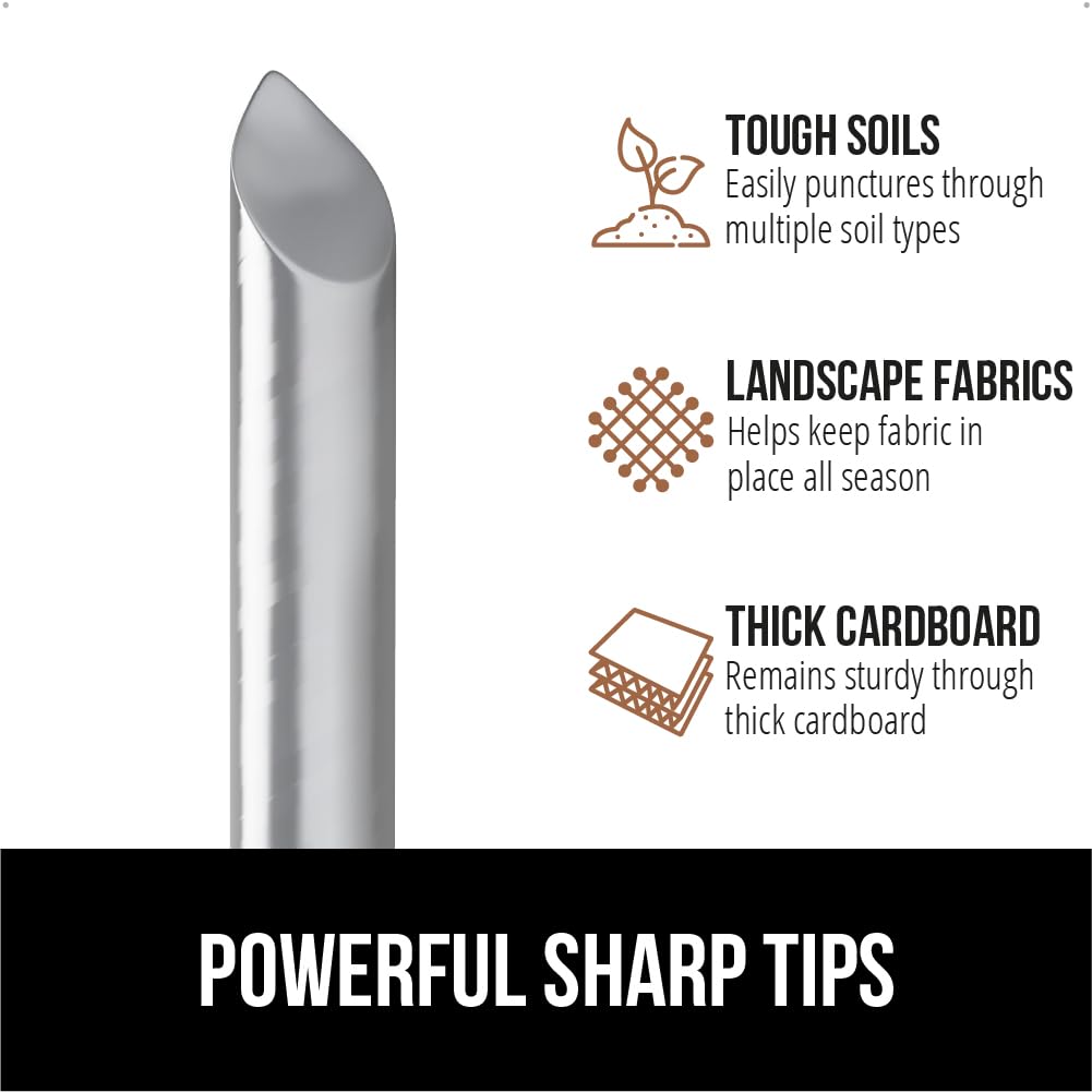 GORILLA GRIP Premium Landscape Staples 200 Pack 6 Inch, Heavy Duty 11 Gauge Galvanized Steel Garden Stakes, Sharp Rust Resistant Landscaping Pins, Lawn Anchors Weed Barrier Fabric, Sod, Irrigation