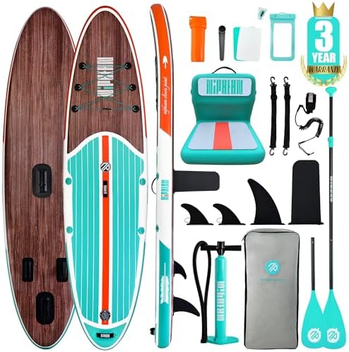 Niphean Inflatable Stand Up Paddle Board with SUP Accessories, Anti-Slip EVA Deck, 10’6’’ Inflatable Paddle Boards for Adults & Youth of All Skill Levels