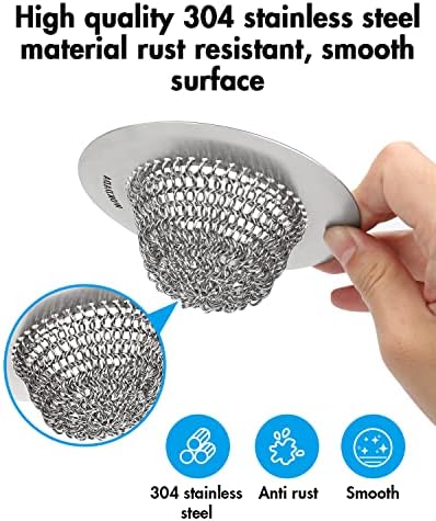 Sink Drain Strainer, Reversible Easy Clean Mesh Sink Strainer with 304 Stainless Steel, Wokdada Revolutionary Anti-Rust Large Kitchen Sink Strainer Food Catcher for Garbage Disposal Without Clogging