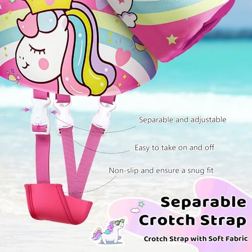 Vvinca Separable Toddler Swim Vest Fit 22-66 Lbs(1-6 Years)|2025 Newest 3 in 1 Pool Float & Arm Bands Boys and Girls, Adjustable Sturdy Safety for Infant 1 2 3 4 5 6 Year