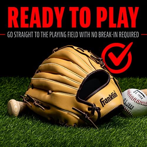 Franklin Sports Baseball + Softball Gloves - Field Master Adult + Youth Baseball + Softball Gloves - Right Hand + Left Hand Gloves - Infield + Outfield Mitts - Multiple Sizes + Colors