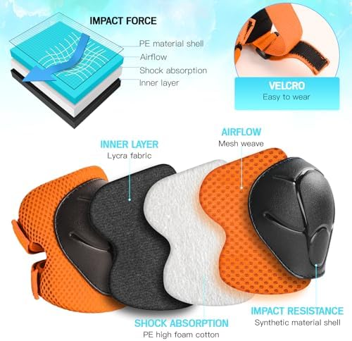 Kids Protective Gear Set Knee Pads for Kids 3-14 Years Toddler Knee and Elbow Pads with Wrist Guards 3 in 1 for Skating Cycling Bike Rollerblading Scooter