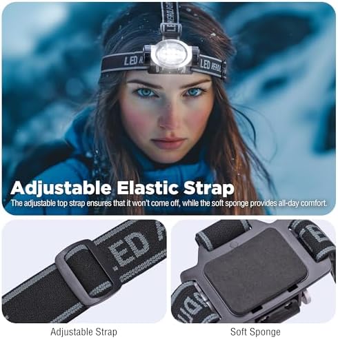 EverBrite 5-Pack LED Headlamp, 4 Lighting Modes, Pivoting Head with Adjustable Headband, Perfect for Running, Camping and Hiking, Batteries Included