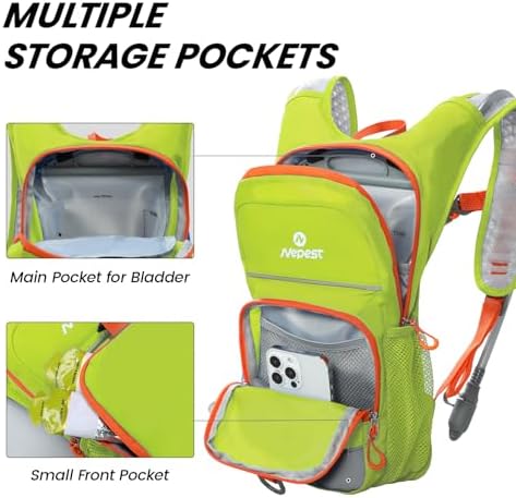 Kids Hydration Backpack, Mini Water Backpack with 1.5L Water Bladder for Hiking Cycling Running