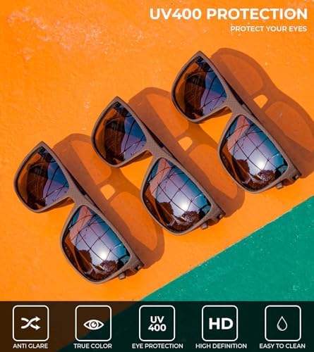 KALIYADI Polarized Sunglasses for Men, Lightweight Sun Glasses with UV Protection for Driving Fishing Golf