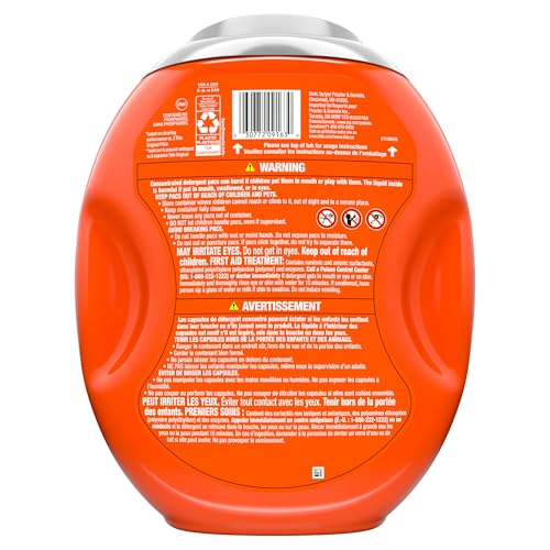 Tide Power PODs Hygienic Clean Heavy Duty Liquid Laundry Detergent Pacs, Free and Clear of Dyes and Perfumes, For Visible and Invisible Dirt, 45 Count, HE Compatible