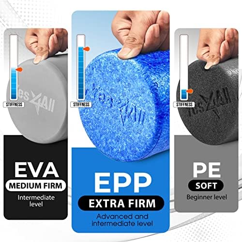 Yes4All High-Density Round Back Roller Foam, Exercise Foam Roller for Yoga, Pilates & Stretching - 12, 18, 24, 36 inch