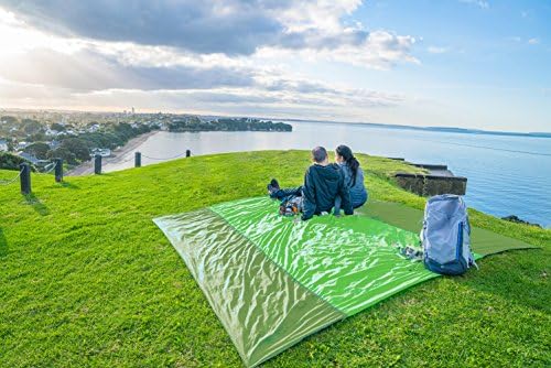 WEKAPO Beach Blanket Sandproof Waterproof, Extra Large Beach Mat, Oversized & Compact Sand Free Mat Quick Drying, Lightweight & Durable with 6 Stakes & 4 Corner Pockets