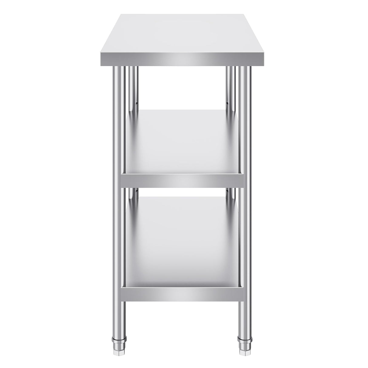 VEVOR Stainless Steel Food Prep Table, 18 x 36 x 34 Inch Commercial Kitchen Worktable, with 2 Adjustable Undershelf, Heavy Duty Prep Metal Work Table for BBQ, Kitchen, Home, and Garage