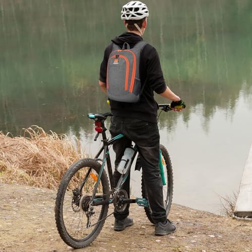 Esup 15L Small Hiking Backpack Foldable Lightweight Travel Day Pack Packable Camping Backpack for Women Men (Gray)