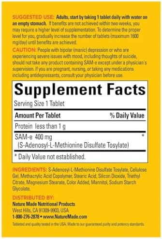 Nature Made SAM-e Complete 400 mg - 60 Enteric Coated Tablets