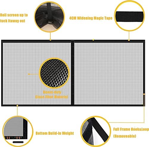 LIAMST Garage Door Screen 10 * 10FT,1 Car Garage Doors- Reinforced Fiberglass Door Screen,Stronger High Energy Magnets , Magnetic Screen Door
