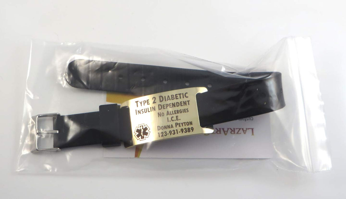 LazrArt Premium Alzheimers Dementia/Identification Bracelet - Free Dark Laser Engraving Custom Personalization