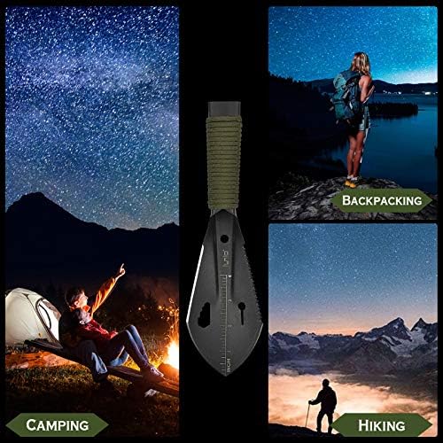 iunio Hiking Trowel, Camping, Backpacking, Portable Shovel, Multitool, Ultralight Camp Tool, with Carrying Pouch, for Gardening, Outdoor, Survival